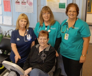 patient and 3 nurses in pulmonary rehab